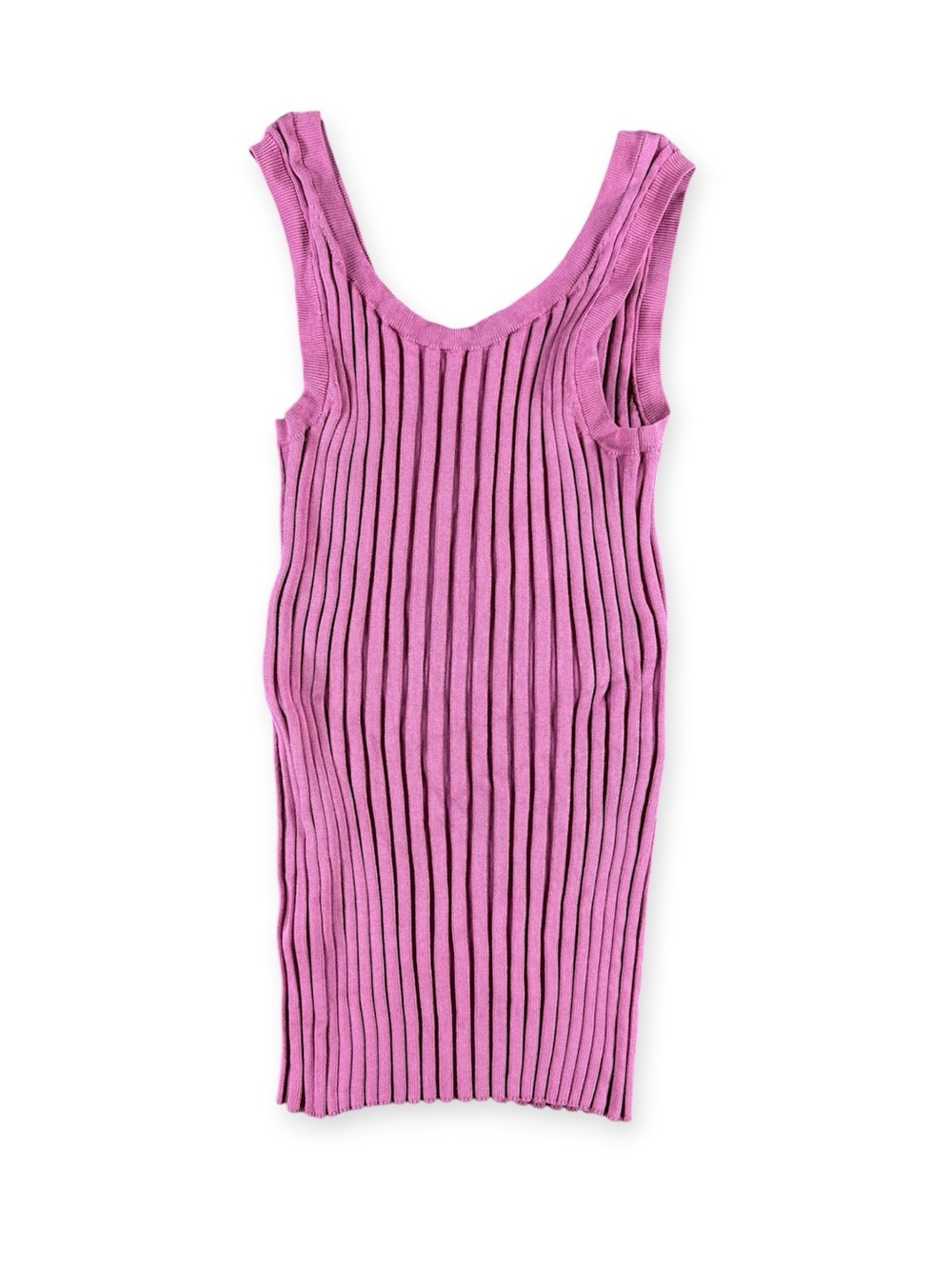 Veronica Beard Sandra Ribbed Knit Tank Top Bright Pink 100% Rayon Size S - Picture 3 of 6